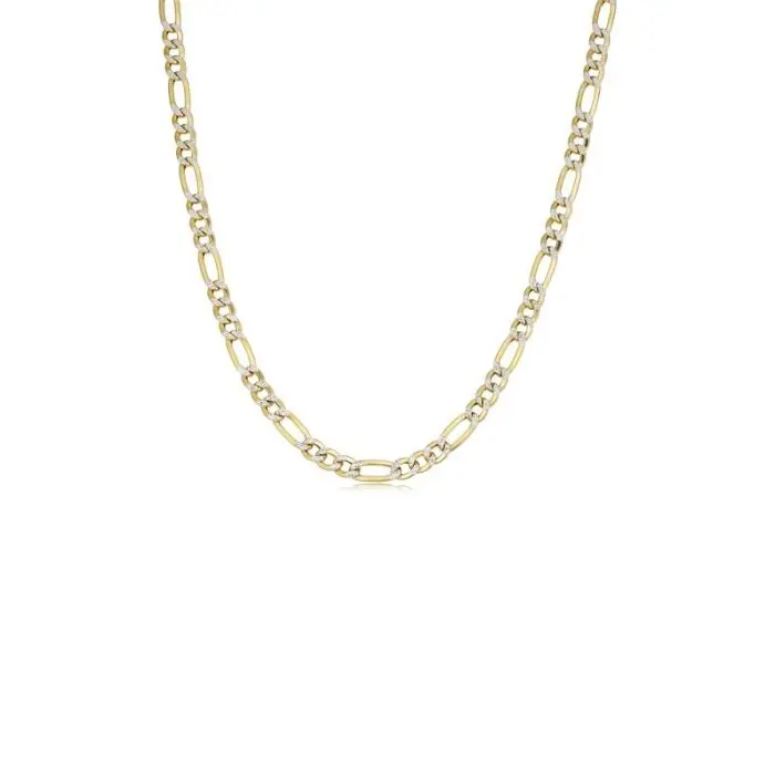 10k Yellow and White Gold 20'' Figaro Chain | Dunkin's Diamonds