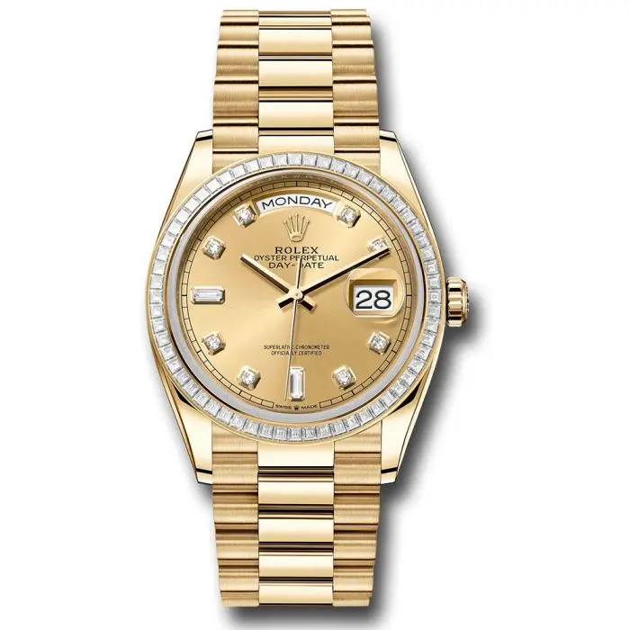 Pre-Owned* Rolex Yellow Gold Day-Date 36 Watch - Diamond Bezel
