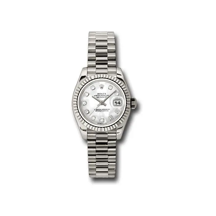 18K WHITE GOLD FLUTED BEZEL COMPATIBLE WITH ROLEX 31MM 17824, 68240, 68274, 78240, 78274 並行輸入品