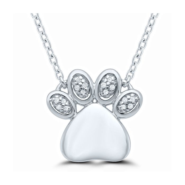 Dog Paw Name Necklace in Sterling Silver - MYKA