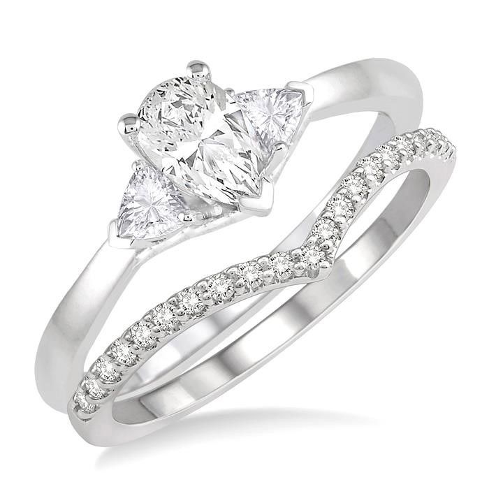 1/5 CT. T.W. Diamond Cascading Bridal Set in Sterling Silver | Zales