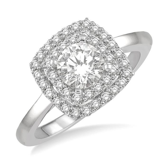 Adore | Platinum halo style engagement ring | Taylor & Hart