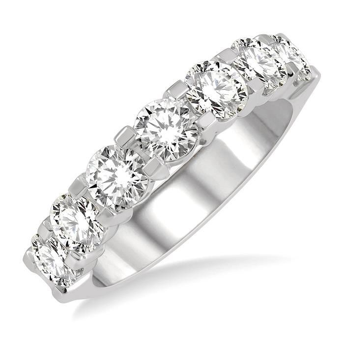 Lab Grown Diamond Low Dome Seven Stone Ring in 14k White Gold (3/4 ct. tw.)