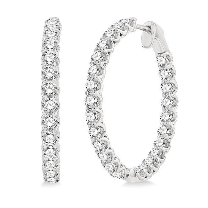 Esquire Men's Jewelry 1/10ctw Diamond Sterling Silver Huggie Hoop Earrings  | Bridge Street Town Centre