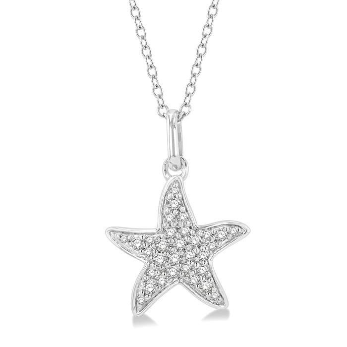 14k 15mm Starfish Pendant with 39 Yellow Sapphires | Denny Wong