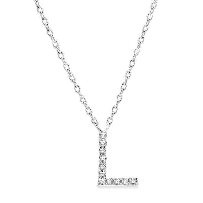 0.10ct tw Initial Diamond Pendant Necklace In Chain Necklace – HANIKEN  JEWELERS NEW-YORK