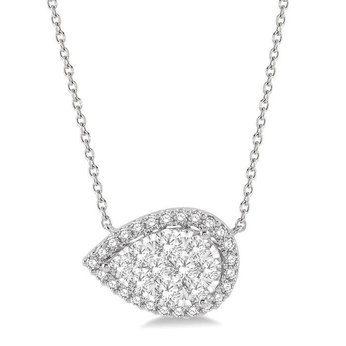 Late Edwardian 1.35 Carat Pear Shape Diamond Necklace