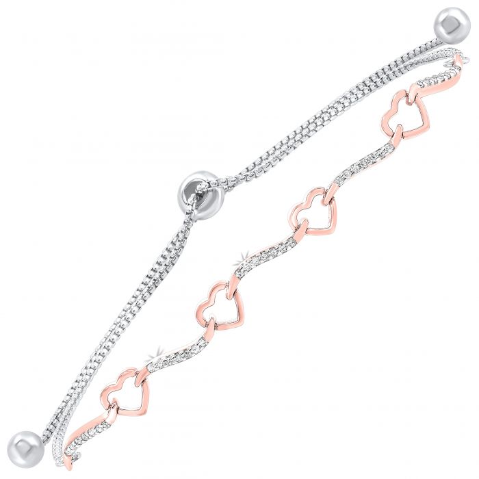 Sterling Silver Round Rectangle Box Heart Adjustable Bracele | Delfine's  Jewelry | Charleston, WV