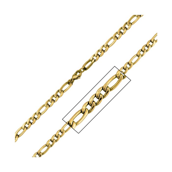 6mm Gold Plated Figaro Chain | Dunkin's Diamonds