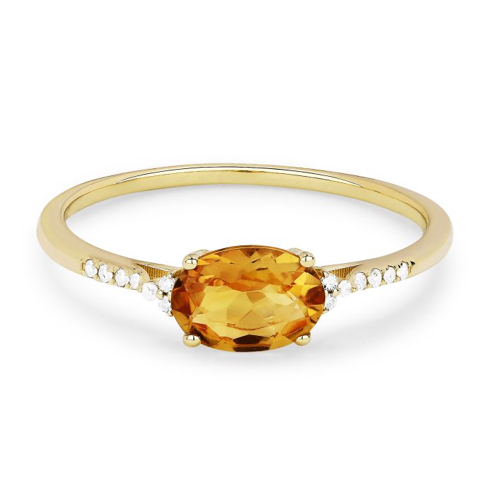 14 Karat Yellow Gold Citrine Pear Cut Ring with Diamond Halo – Radiant  Jewelry