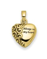 Sentimental Expressions 10K Heart Remembrance Ash Holder Pendant