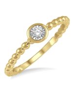 Stackable Bead Round Shape Diamond Promise Ring