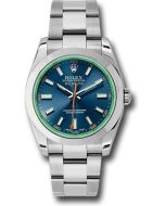 *Pre-Owned* Rolex Steel Milgauss Watch - Blue Dial With Green Crystal