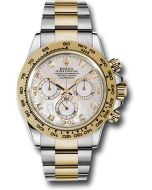  *Pre-Owned* Rolex Yellow Rolesor Cosmograph Daytona 40 Watch - Mother-Of-Pearl Diamond Dial