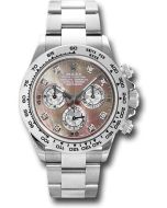 *Pre-Owned* Rolex White Gold Cosmograph Daytona 40 Watch - Dark Mother-Of-Pearl Diamond Dial
