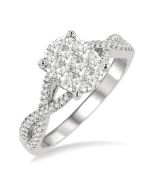 Oak Eternelle 14K White Gold Diamond Engagement Ring