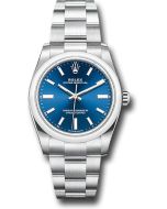  *Pre-Owned* Rolex Oyster Perpetual 34 Watch - Domed Bezel - Blue Index Dial - Oyster Bracelet
