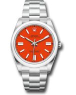 *Pre-Owned* Rolex Oyster Perpetual 41 Watch - Domed Bezel - Coral Red Index Dial - Oyster Bracelet