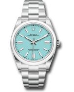  *Pre-Owned* Rolex Oyster Perpetual 41 Watch - Domed Bezel - Turquoise Blue Index Dial - Oyster Bracelet