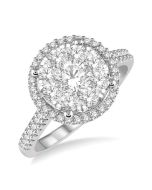 Shine Bright Diana Obsidian Yellow Gold Diamond Halo Ring