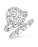 Oval Shape Shine Bright Diamond Wedding Set