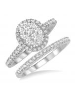 Oval Shape Shine Bright Essential Diamond Wedding Set