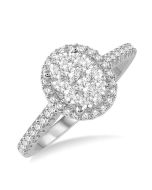 Ruby Sovereign Yellow Gold Diamond Halo Ring