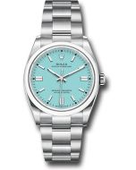  *Pre-Owned* Rolex Oyster Perpetual 36 Watch - Domed Bezel - Turquoise Blue Index Dial - Oyster Bracelet