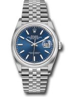  *Pre-Owned* Rolex Steel Datejust 36 Watch - Domed Bezel - Blue Index Dial - Jubilee Bracelet
