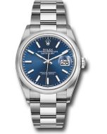  *Pre-Owned* Rolex Steel Datejust 36 Watch - Domed Bezel - Blue Index Dial - Oyster Bracelet