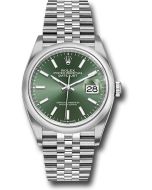  *Pre-Owned* Rolex Oystersteel Datejust 36 Watch - Domed Bezel - Mint Green Index Dial - Jubilee Bracelet