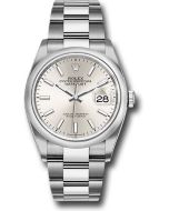 *Pre-Owned* Rolex Steel Datejust 36 Watch - Domed Bezel - Silver Index Dial - Oyster Bracelet