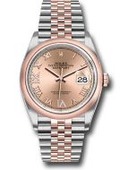 *Pre-Owned* Rolex Steel and Everose Rolesor Datejust 36 Watch - Domed Bezel - Rose Roman Dial - Jubilee Bracelet