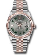 *Pre-Owned* Rolex Everose Rolesor Datejust 36 Watch - Fluted Bezel - Slate Roman Dial - Jubilee Bracelet