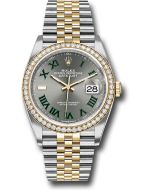  *Pre-Owned* Rolex Yellow Rolesor Datejust 36 Watch - Diamond Bezel - Slate Roman Dial - Jubilee Bracelet