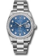  *Pre-Owned* Rolex Steel Datejust 36 Watch - Diamond Bezel - Blue Jubilee Diamond Dial - Oyster Bracelet