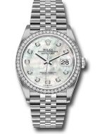 *Pre-Owned* Rolex Steel Datejust 36 Watch - Diamond Bezel - Mother-of-Pearl Diamond Dial - Jubilee Bracelet