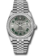  *Pre-Owned* Rolex White Rolesor Datejust 36 Watch - Diamond Bezel - Slate Roman Dial - Jubilee Bracelet
