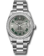 *Pre-Owned* Rolex White Rolesor Datejust 36 Watch - Diamond Bezel - Slate Roman Dial - Oyster Bracelet