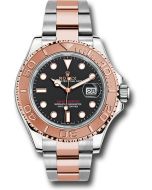  *Pre-Owned* Rolex Steel and Everose Gold Yacht-Master 40 Watch - Black Dial - 3235 Movement