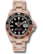 *Pre-Owned* Rolex Everose GMT-Master II 40 Watch - Black And Brown Bezel - Black Dial - Oyster Bracelet