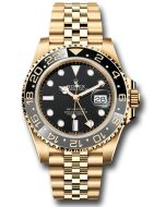  *Pre-Owned* Rolex Yellow Gold GMT-Master II Watch - Bidirectional Rotatable Bezel - Black Dial - Jubilee Bracelet