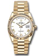  *Pre-Owned* Rolex Yellow Gold Day-Date 36 Watch - Fluted Bezel - White Roman Dial - President Bracelet