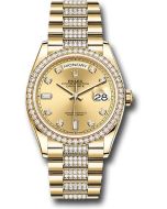  *Pre-Owned* Rolex Yellow Gold Day-Date 36 Watch - Diamond Bezel - Champagne Diamond Dial - Diamond President Bracelet