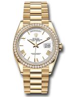  *Pre-Owned* Rolex Yellow Gold Day-Date 36 Watch - Diamond Bezel - White Roman Dial - President Bracelet