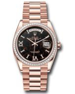  *Pre-Owned* Rolex Everose Gold Day-Date 36 Watch - Diamond Bezel - Eisenkiesel Diamond Index Roman 9 Dial - President Bracelet
