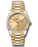  *Pre-Owned* Rolex Yellow Gold Day-Date 36 Watch - Diamond Bezel - Champagne Index Dial - President Bracelet