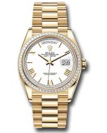  *Pre-Owned* Rolex Yellow Gold Day-Date 36 Watch - Diamond Bezel - White Roman Dial - President Bracelet