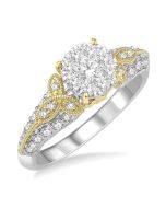 Shine Bright Coral Royale Yellow Gold Diamond Bridal Ring