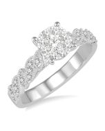 Shine Bright Ra Prestige 14K White Gold Diamond Bridal Ring